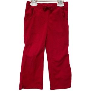 Old Navy Red Fleece with Hearts Sweatpants Size 3T